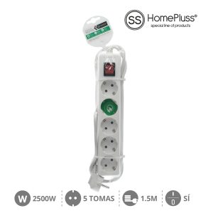 BASE MÚLTIPLE 5T + INT (3X1.0MM) 1,5M BLANCA