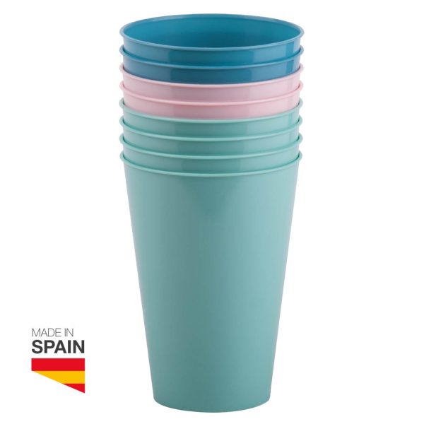 SET 8 VASOS REUTILIZABLES 450ML